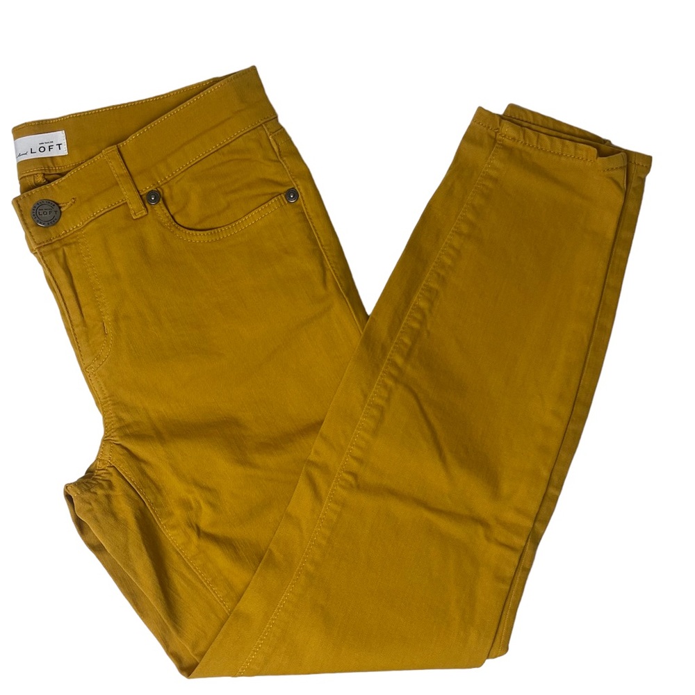 Ann Taylor Loft Modern Skinny 5 Pocket Jean Mustard Size 25 Petite